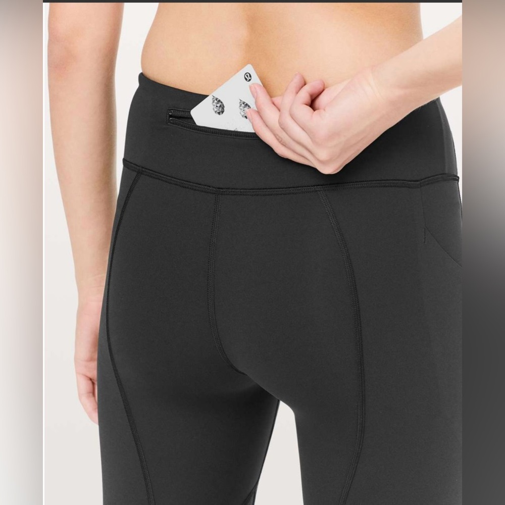 GUC Lululemon Pace Rival Crop *Full-On Luxtreme 22" Size 6 Color Black - Picture 3 of 9